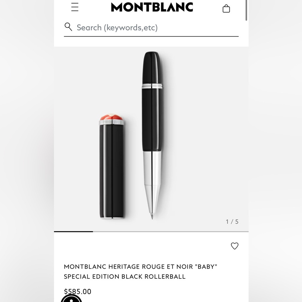 Montblanc Black HERITAGE Rollerball Pen and Leather Case